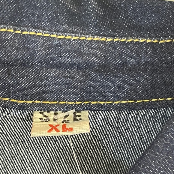 Mishan Coat Women XL Blue Denim DRESS Long Button Front Western Pockets READ - Picture 6 of 16